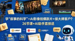 学《叙事的科学》=AI影像拍爆款片+接大牌客户？26节课+AI助手直接送【原创双语字幕】-网创资源