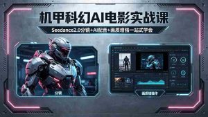 （18303期）机甲科幻 AI 电影实战课，Seedance2.0 分镜 + AI 配音 + 画质增强一站式学会-网创资源
