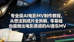 专业级AI电影MV制作教程，从想法到成片全拆解，零基础也能做出电影质感的AI音乐MV-网创资源