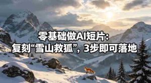 零基础做AI短片：复刻《雪山救狐》，3步即可落地-网创资源