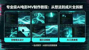 （18295期）专业级AI电影MV制作教程，从想法到成片全拆解，宫格镜头+提示词模板+AI工具一站式教学-网创资源