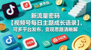 新流量密码【视频号每日主题成长语录】，可多平台发布，变现思路清晰-网创资源