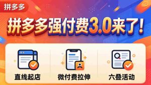 （18284期）拼多多强付费3.0来了（更新4月）直线起店+微付费拉伸+六叠活动，稳定起店破解流量瓶颈-网创资源