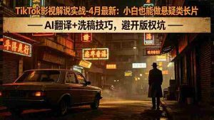 （18277期）TikTok影视解说实战-4月最新：小白也能做悬疑类长片，AI翻译+洗稿技巧，避开版权坑-网创资源