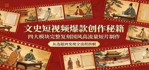 文史短视频爆款创作秘籍：四大模块完整复刻国风高流量短片制作-网创资源