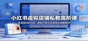 小红书虚拟店铺私教高阶课：零基础0粉开店，虚拟产品引流变现全链路教学-网创资源