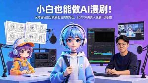 （18343期）小白也能做AI漫剧！从角色场景分镜到配音剪辑导出，2D/3D/仿真人漫剧一步到位-网创资源