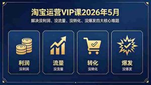 （18338期）淘宝运营VIP课2026年5月：解决没利润、没流量、没转化、没爆发四大核心难题-网创资源