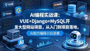 AI编程实战课：VUE+Django+MySQL开发大型网站项目，从入门到项目落地，AI助力编程小白逆袭-网创资源