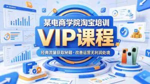 某电商学院淘宝培训VIP课程，各种经典有用的流量获取秘籍，改善运营产品没利润的处境（2026年5月）-网创资源