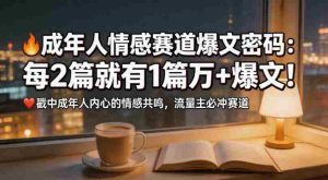 公众号流量主成年人情感心理赛道，流量最大，受众最广的主流赛道之一，平均每2篇就有1篇万爆文章-网创资源