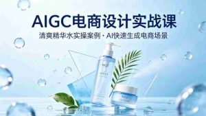 AIGC电商设计实战课，以清爽精华水为实操案例，教你用AI快速生成电商场景-网创资源