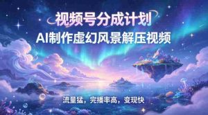视频号分成计划【AI制作虚幻风景解压视频】流量猛，完播率高，变现快-网创资源