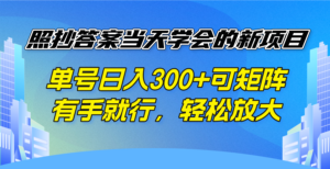 （14246期）照搬回答当日懂得的新项目，运单号日入300  可引流矩阵，有手就行，轻轻松松变大-网创资源