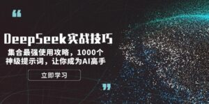 （14147期）DeepSeek实战经验：结合最牛应用攻略大全，1000个极品引导词，让自己成为AI大神-网创资源