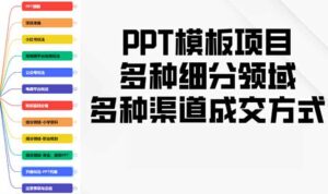 （13942期）PPT模板项目，多种细分领域，多种渠道成交方式，实操教学-网创资源