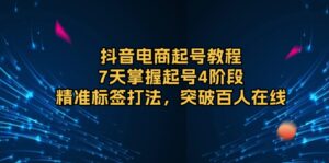 （13847期）抖音电商起号教程，7天掌握起号4阶段，精准标签打法，突破百人在线-网创资源