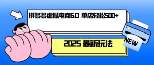 （13806期）拼多多虚拟电商，单人操作10家店，单店日盈利500+-网创资源