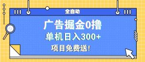 （13585期）广告掘金0撸项目免费送，单机日入300+-网创资源