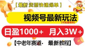 （13530期）视频号最新玩法 中老年赛道 月入3W+-网创资源