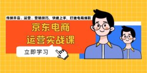 （13341期）京东电商运营实战课，传授开店、运营、营销技巧，快速上手，打造电商爆款-网创资源