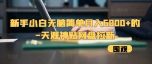 新手小白无脑简单月入6000+的-天涯神贴网盘拉新【揭秘】-网创资源
