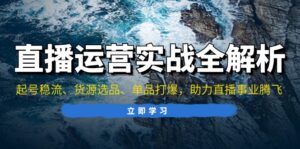 （13294期）直播运营实战全解析：起号稳流、货源选品、单品打爆，助力直播事业腾飞-网创资源