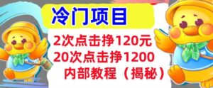 2次点击挣120元，冷门项目 轻松上手  干货(揭秘)-网创资源
