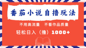 （13014期）番茄小说最新自撸 不看流量 不看质量 轻松日入1000+-网创资源