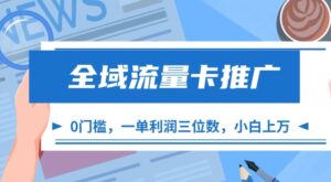全域流量卡推广，一单利润三位数，0投入，小白轻松上万-网创资源