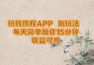 （12705期）玩转携程APP，新玩法，每天简单操作15分钟，收益可观-网创资源
