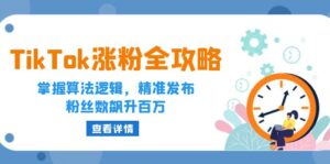 （12688期）TikTok涨粉全攻略：掌握算法逻辑，精准发布，粉丝数飙升百万-网创资源