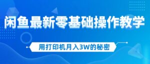 （12568期）用打印机月入3W的秘密，闲鱼最新零基础操作教学，新手当天上手，赚钱如…-网创资源