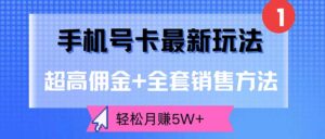 （12375期）手机号卡最新玩法，超高佣金+全套销售方法，轻松月赚5W+-网创资源