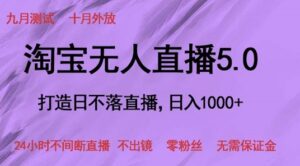 淘宝无人直播5.0，打造日不落直播，24小时不间断直播 不出镜 零粉丝 无需保证金-网创资源