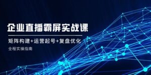 （12338期）企 业 直 播 霸 屏实战课：矩阵构建+运营起号+复盘优化，全程实操指南-网创资源