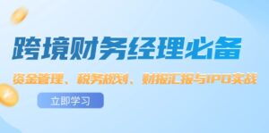 （12323期）跨境 财务经理必备：资金管理、税务规划、财报汇报与IPO实战-网创资源