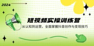 （12309期）短视频实操训练营：从认知到运营，全面掌握抖音创作与变现技巧-网创资源