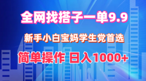 （12295期）全网找搭子1单9.9 新手小白宝妈学生党首选 简单操作 日入1000+-网创资源