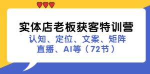 （11991期）实体店老板获客特训营：认知、定位、文案、矩阵、直播、AI等（72节）-网创资源