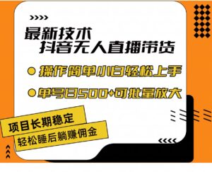 （11734期）最新技术无人直播带货，不违规不封号，操作简单小白轻松上手单日单号收…-网创资源