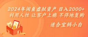 2024年闲鱼虚拟资产 日入几张 利用人性 让客户上瘾 不停地复购-网创资源