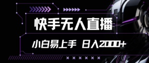 （11603期）快手视频无人直播，新手上手快，轻松日入2000-网创资源