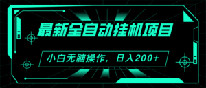 （11547期）2024全新全自动挂机新项目，买会员得盈利 新手没脑子日入200  可放大化-网创资源