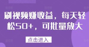 刷视频赚收益，每天轻松50+，可批量放大-网创资源