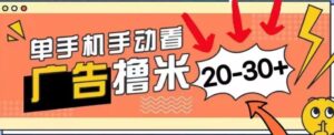 新平台看广告单机每天20-30+，无任何门槛，安卓手机即可，小白也能轻松上手-网创资源