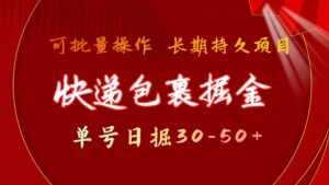 （11396期）快件包裹掘金队 运单号日掘30-50  可大批量变大 长期不断新项目-网创资源