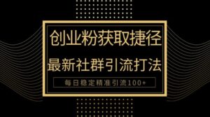 创业者捷径，最新被动引流方法大揭秘，实现100+精准引流-网创资源