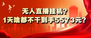 无人直播挂机?1天啥都不干到手5573元?-网创资源