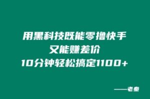 用黑科技既能零撸快手又能赚差价，10分钟轻松搞定1100+-网创资源